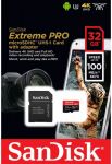 SanDisk Extreme Pro microSDHC 32GB 100/90MB/s SDSQXCG-032G-GN6MA karta pamięci